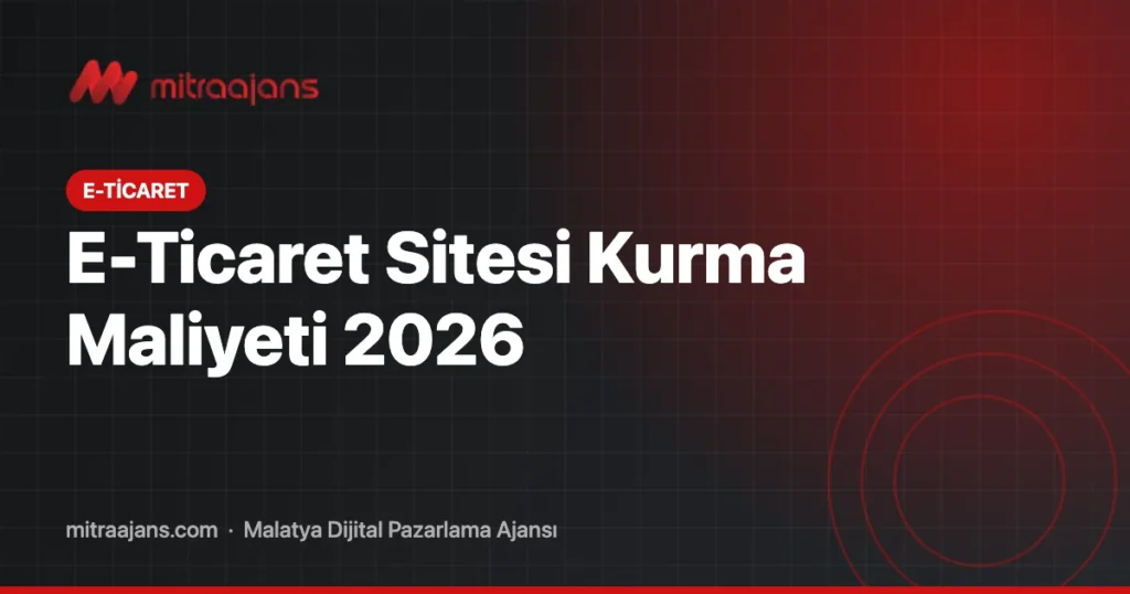 E-Ticaret Sitesi Kurma Maliyeti 2026: Kalemler, Adımlar, Platformlar